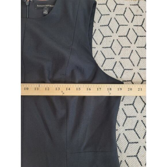 BANANA REPUBLIC SLEEVELESS BLACK BASIC WORK KNIT MIDI DRESS, SZ 14 - Picture 10 of 12
